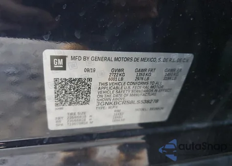 2020 Chevrolet Blazer 2Lt z USA, uszkodzony, nr VIN 3GNKBCRS8LS538278